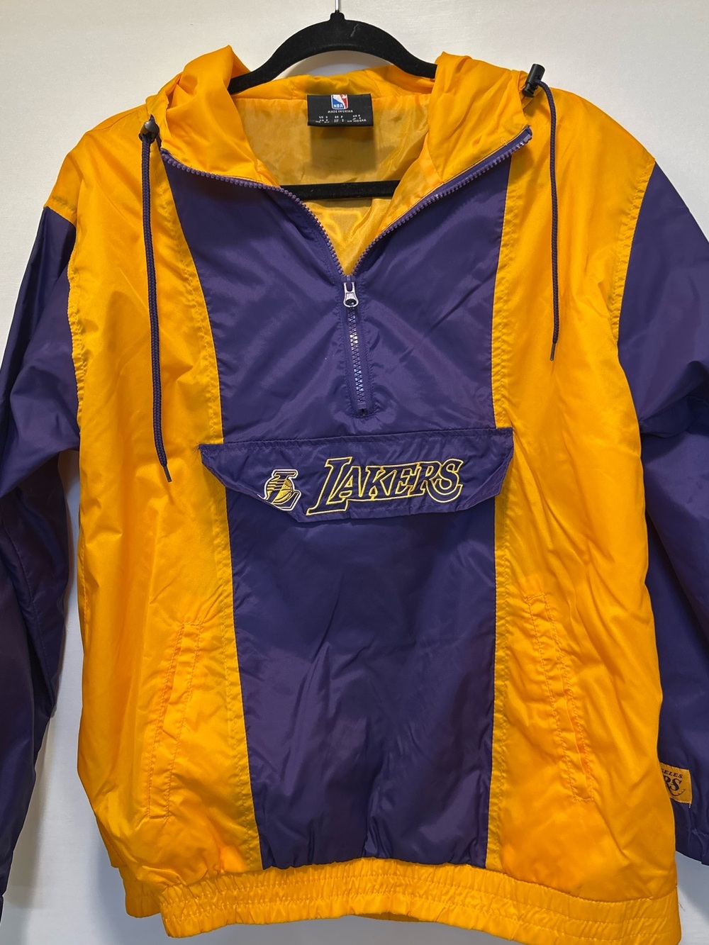 NBA Yellow and Purple Half-Zip Hooded Pullover